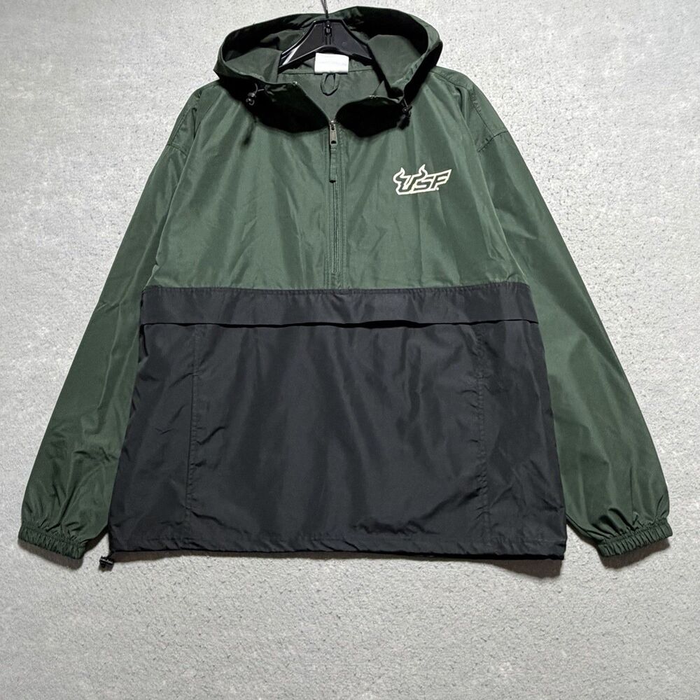 Champion USF south florida bulls Hooded Zip Up windbreaker Jacket Men’s Large